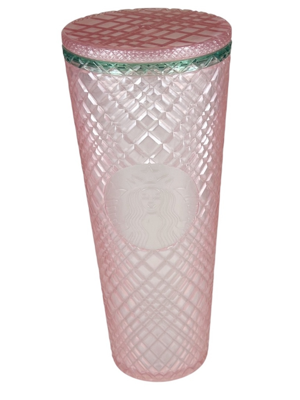 Starbucks 2023 Summer Jeweled Pink and Green Venti 24oz Cold Cup Pastel Commuter